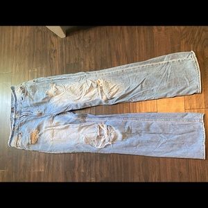 WOMENS straight light blue washed jean